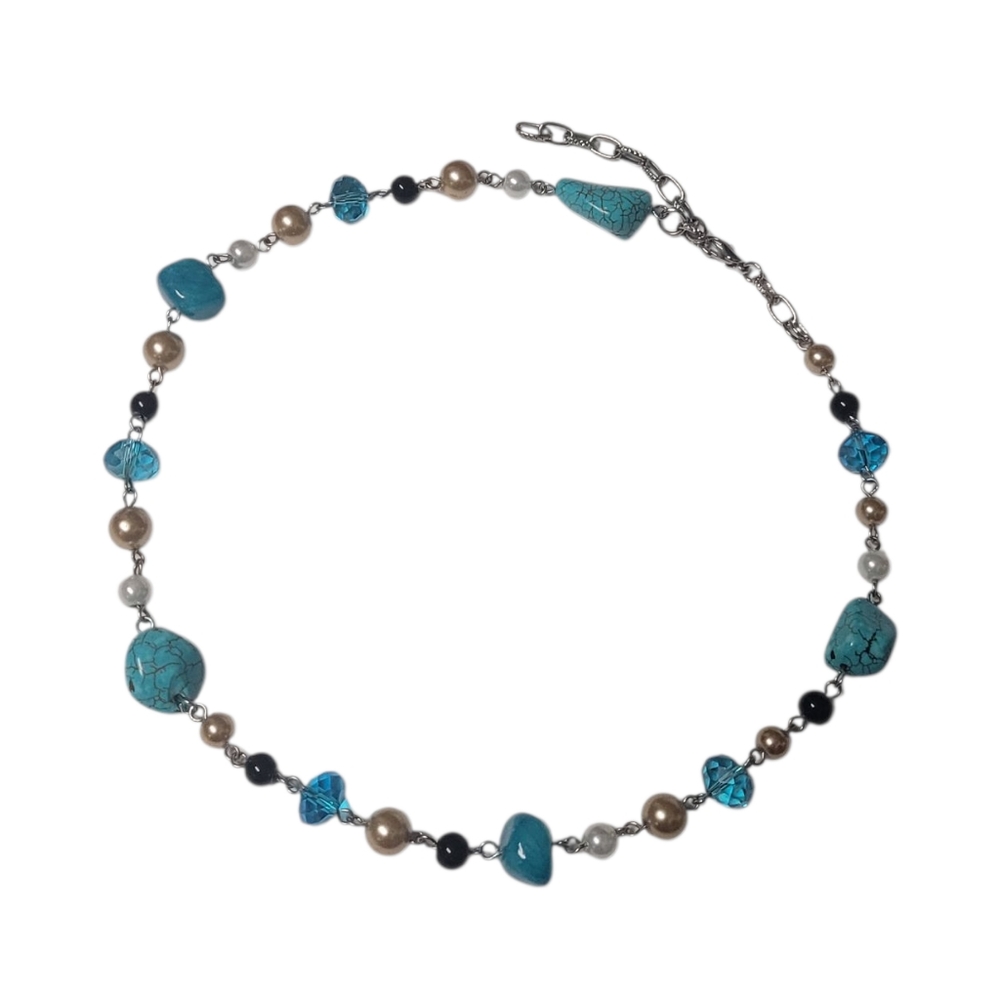 Turquoise Colored Beaded Necklace